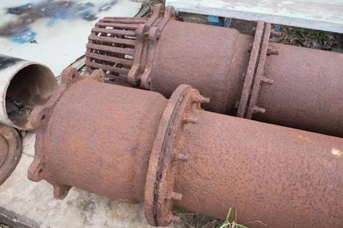 Red rust from old pump Stock Photos