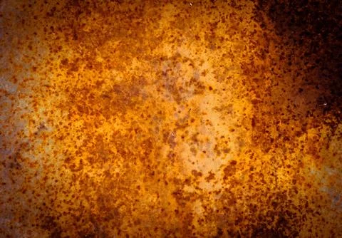 Red Rust on the wall of the container Metal Background. Stock Photos