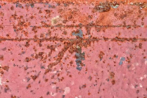 Red rusty on metal sheet texture background rusty pattern Stock Photos
