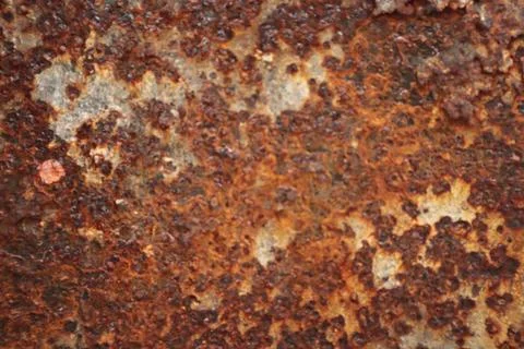 Red rusty on metal sheet texture background rusty pattern Stock Photos