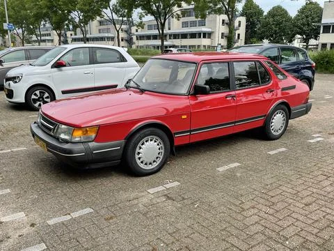 Red Saab 900 I Stock Photos