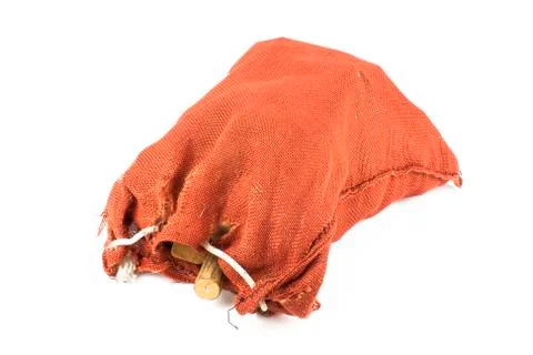 Red sack on white background Stock Photos