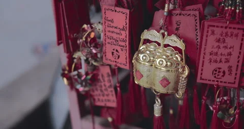 Red Sacred Tablets In The Macau Stock Footage 254916132