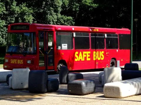 Red Safe Bus Stock Photos