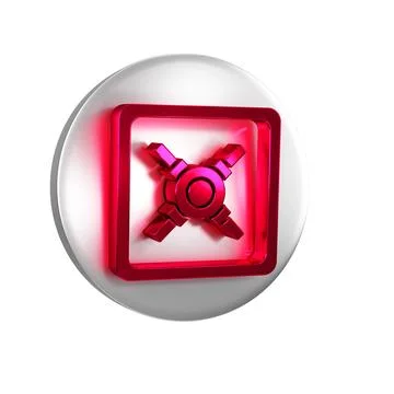 Red Safe icon isolated on transparent background. The door safe a bank vaul.. 库存插图