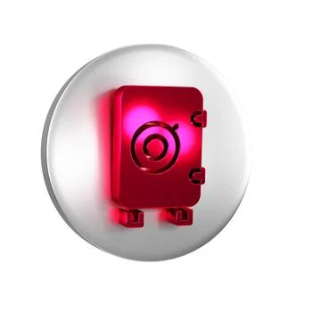 Red Safe icon isolated on transparent background. The door safe a bank vaul.. Illustrazione stock