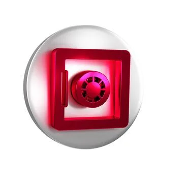 Red Safe icon isolated on transparent background. The door safe a bank vaul.. Stock Illustration