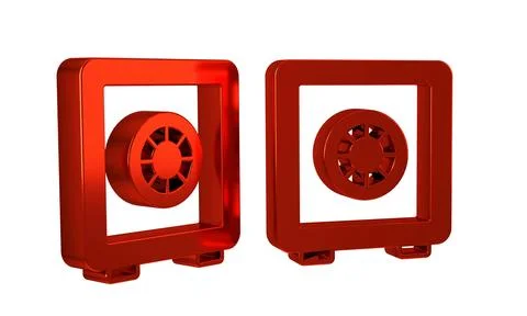 Red Safe icon isolated on transparent background. The door safe a bank vaul.. Illustrazione stock