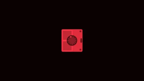 Red Safe Vault Unlock Open Flat Design Finance Animation Видео 342611088