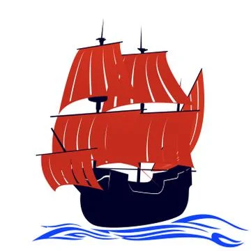 Red sails Stock Illustration