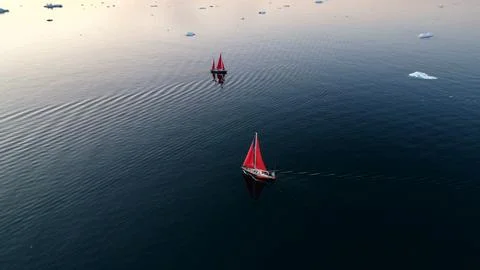 Red sails Stock Photos