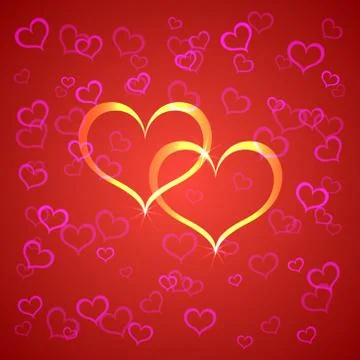 Red Saint Valentines background Stock Illustration