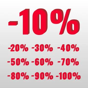 Red sale button in a Flat Design style. Stock Illustration