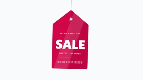 Red sale tag animation with selection and limited time offer text for e-com.. Stock Footage 344851683