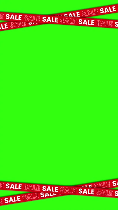 Red Sale Tape Seamless Loop Animation on a Green Screen Background Stock Footage 322584618