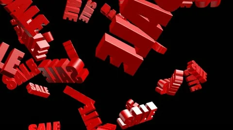 Red sale text falling with alpha channel Stock-Footage 12456538