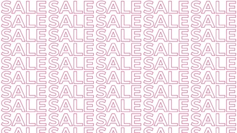 Red SALE text pattern seamless loop animation with flickering solid and outline. Vídeos de archivo 341017835