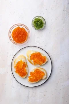 Red salmon caviar Stock Photos