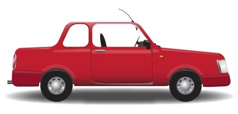 Red Saloon Car Stock Illustration