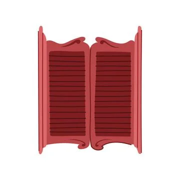 Red saloon swinging doors representing wild west entrance Stock Illustration