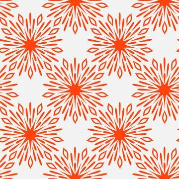 Red salute splashes seamless pattern for textile and packaging design, symmet Illustrazione stock