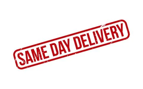 Red Same Day Delivery Rubber Stamp Seal Vector Stock Illustration