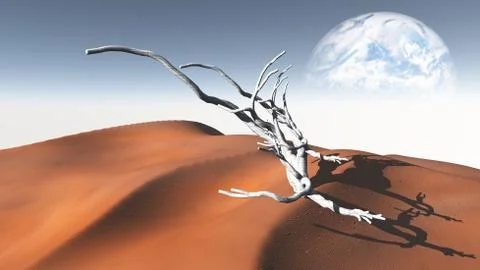 Red sand desert Stock Illustration