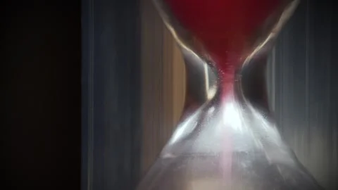 Red sand in hourglass. Time flows backwards. Time works wonders,cures all things Stock Footage 271079018