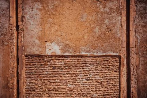Red sand stone brick wall Stock Photos