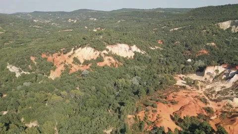 Red sands and abstract Rustrel canyon in Provencal Colorado near Roussillon Stock Footage 273107060