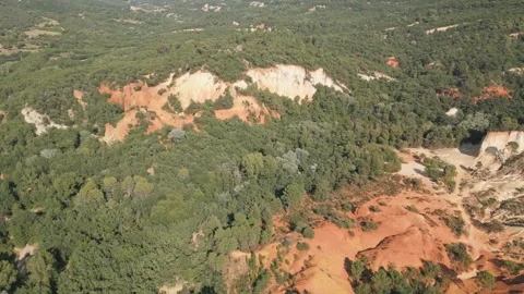 Red sands and abstract Rustrel canyon in Provencal Colorado near Roussillon Stock Footage 273107912