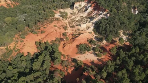 Red sands and abstract Rustrel canyon in Provencal Colorado near Roussillon Stock Footage 273107963