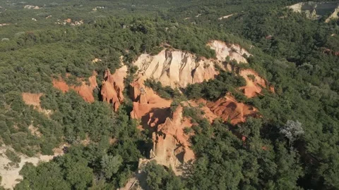 Red sands and abstract Rustrel canyon in Provencal Colorado near Roussillon Stock Footage 273108534