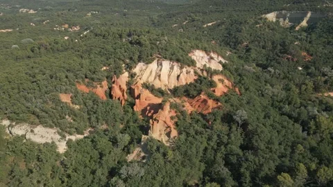 Red sands and abstract Rustrel canyon in Provencal Colorado near Roussillon Video stock 273108777