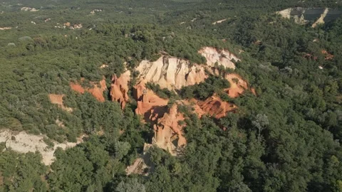 Red sands and abstract Rustrel canyon in Provencal Colorado near Roussillon Stock Footage 273108798
