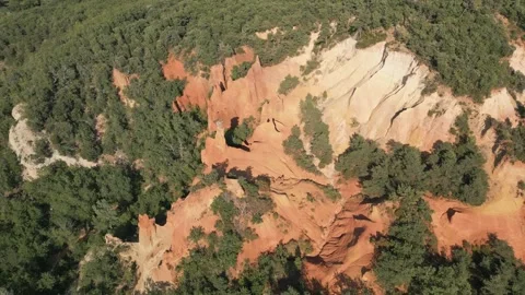 Red sands and abstract Rustrel canyon in Provencal Colorado near Roussillon Video stock 273108998