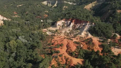 Red sands and abstract Rustrel canyon in Provencal Colorado near Roussillon Video stock 273109122