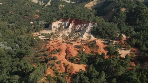 Red sands and abstract Rustrel canyon in Provencal Colorado near Roussillon Video stock 273109227