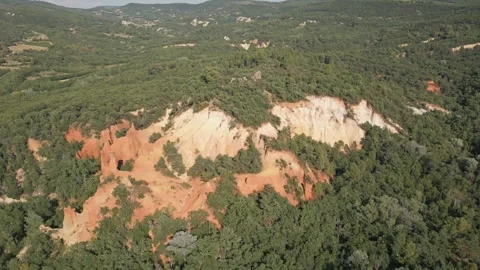 Red sands and abstract Rustrel canyon in Provencal Colorado near Roussillon Video stock 273109278