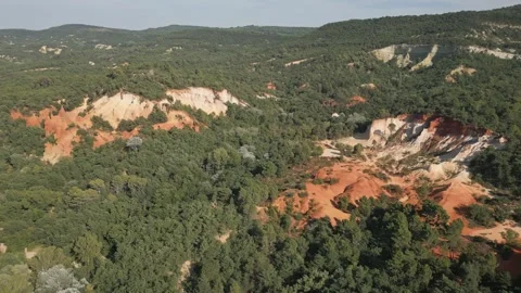 Red sands and abstract Rustrel canyon in Provencal Colorado near Roussillon Video stock 273109740
