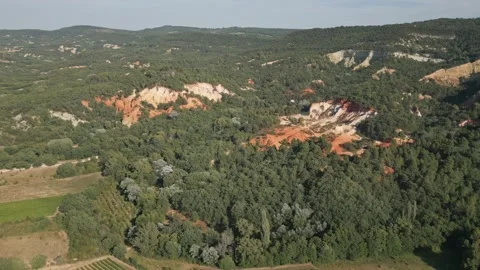 Red sands and abstract Rustrel canyon in Provencal Colorado near Roussillon Video stock 273109747