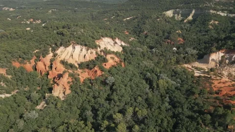 Red sands and abstract Rustrel canyon in Provencal Colorado near Roussillon Video stock 273112918