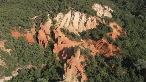 Red sands and abstract Rustrel canyon in Provencal Colorado near Roussillon Video stock 273112924