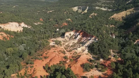 Red sands and abstract Rustrel canyon in Provencal Colorado near Roussillon Video stock 273112953
