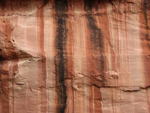 Red sandstone cliff Stock Photos