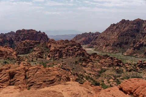 Red sandstone cliffs Stock Photos