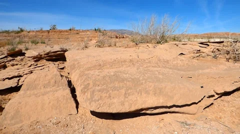 Red Sandstone Sheets at Lake Meade Video stock 37125841