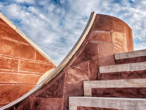 Red Sandstone Structures At The Jantar Mantar Stock Photos