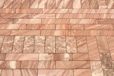 Red sandstone wall background texture. Abstract solid flat stone surface. 写真素材