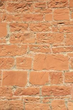 Red sandstone wall Stock Photos